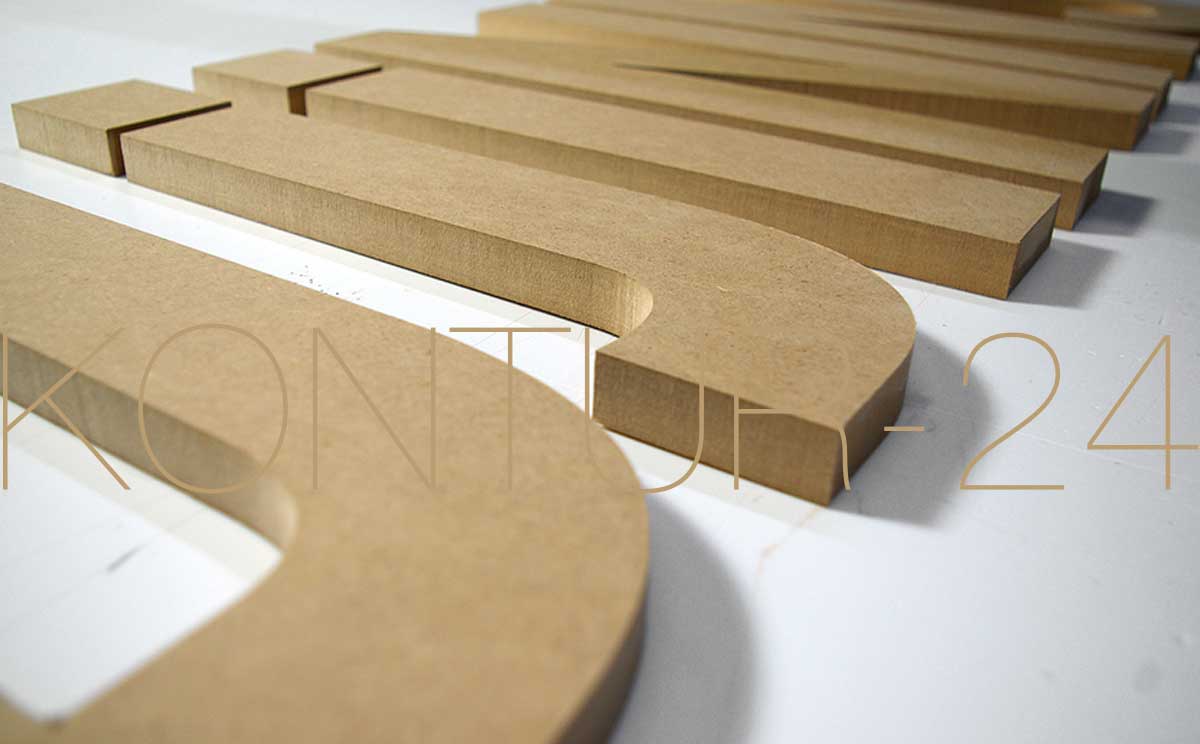 3D Holzbuchstaben MDF in 10mm Materialstärke