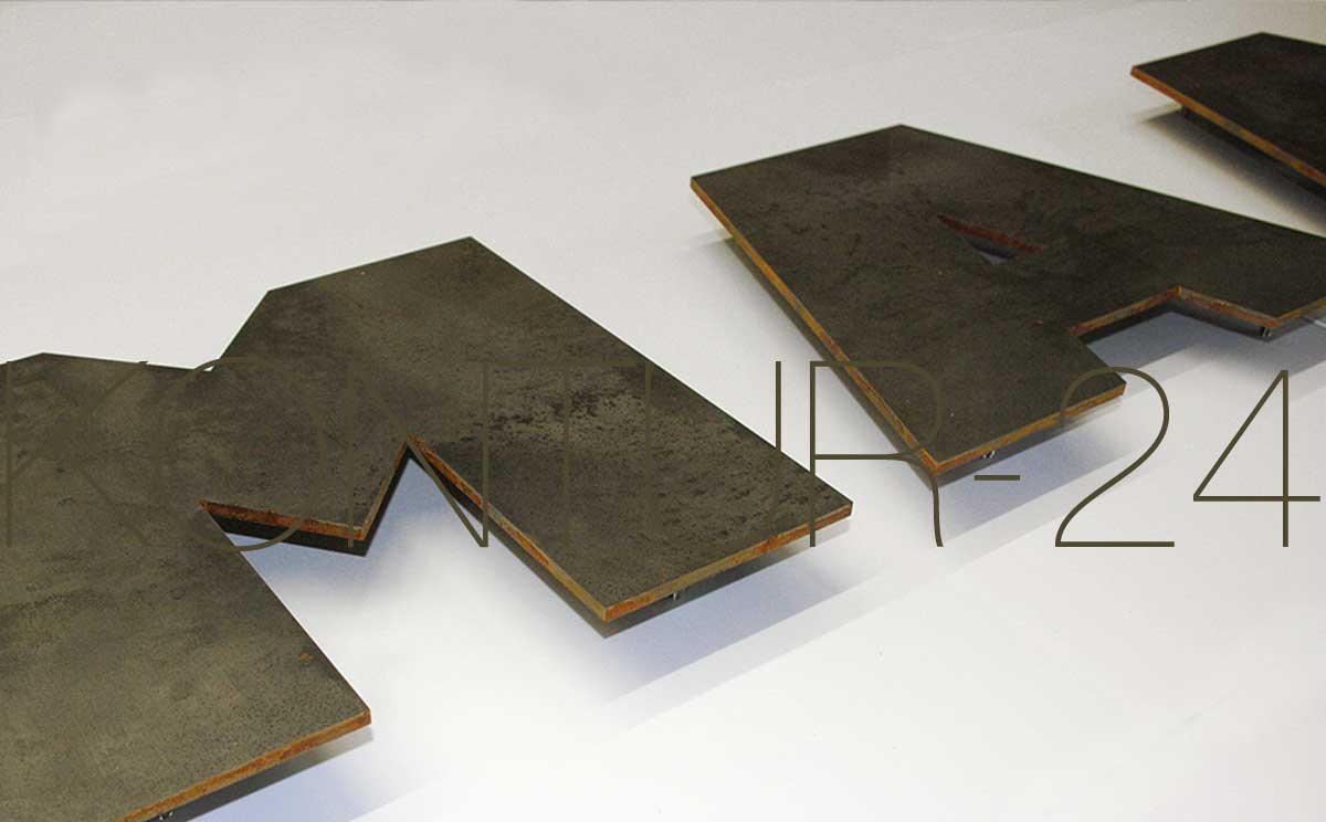 3D Metallbuchstaben Stahl-Buchstaben Schwarzstahl 5mm