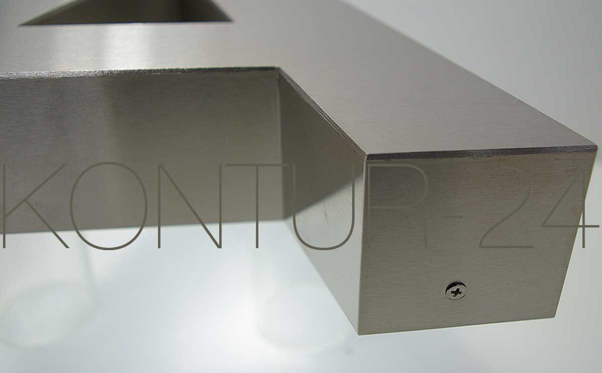 3D Profilbuchstaben Profil 1 oder Profil 3 aus Edelstahl V2A silber geschliffen 3D Profilbuchstaben Profil 1 oder Profil 3 aus Edelstahl V2A silber geschliffen