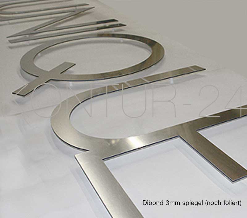 3D Alu-Verbund-Buchstaben aus DIBOND® 3mm spiegel