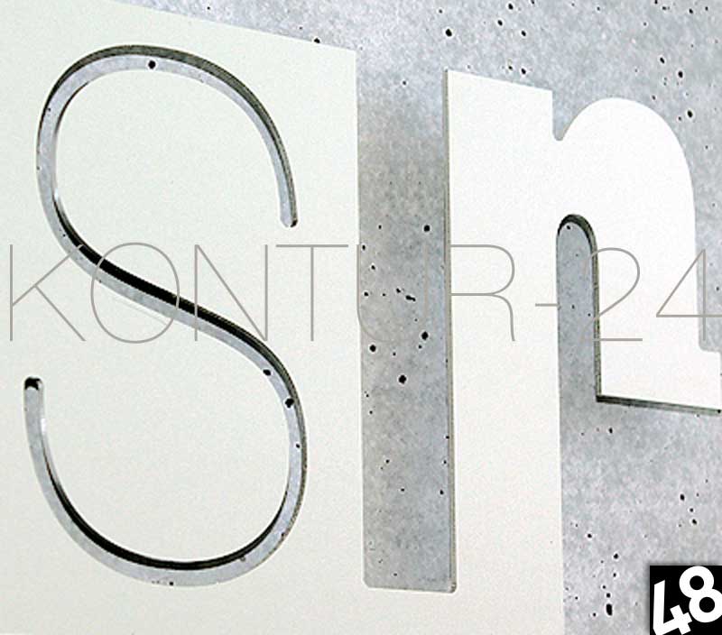 3D Aluminiumbuchstaben Alu 2mm silber glatt / gefräst
