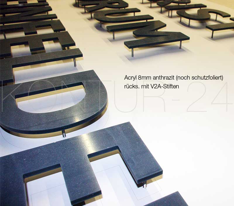 3D Acrylbuchstaben Acryl 8mm  durchgefärbt / gefräst - Bild 6