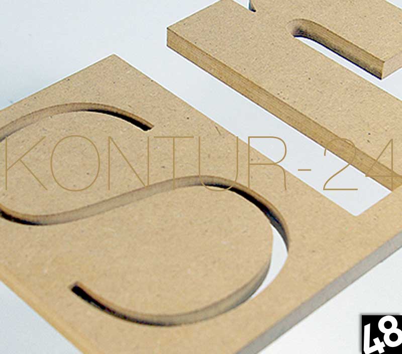 3D Holzbuchstaben MDF 10mm / gefräst