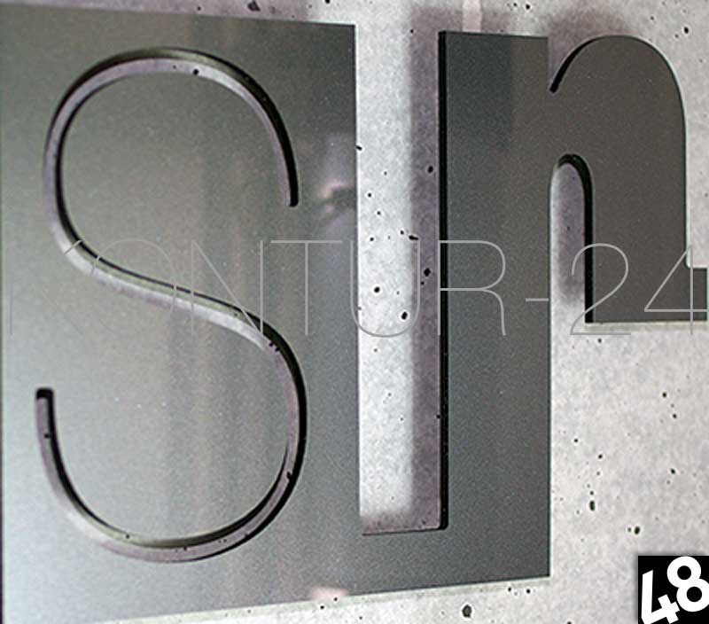 3D Acrylbuchstaben Acryl 3mm metallic / gefräst