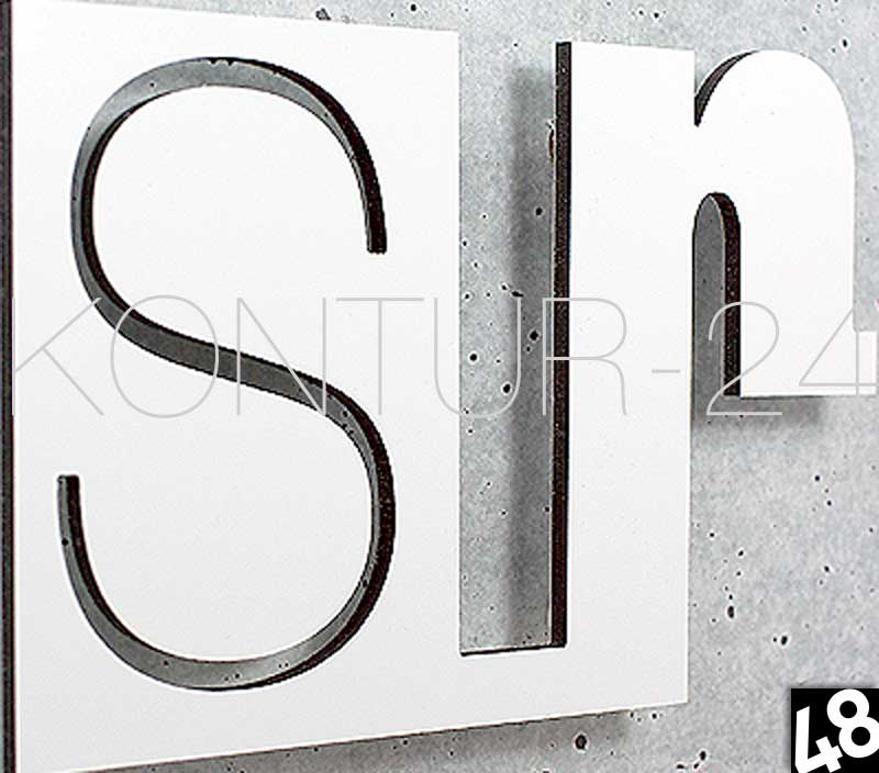 3D DIBOND-Buchstaben Alu-Verbund 6mm weiß matt
