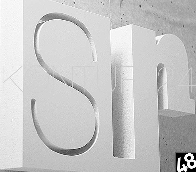 3D Buchstaben Integralschaum Kömacel 30mm weiß / gefräst - Bild 1