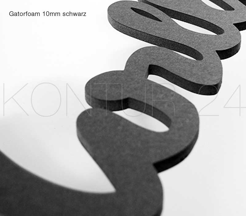 3D PVC-Buchstaben aus Leichtschaum Gatorfoam 10mm schwarz