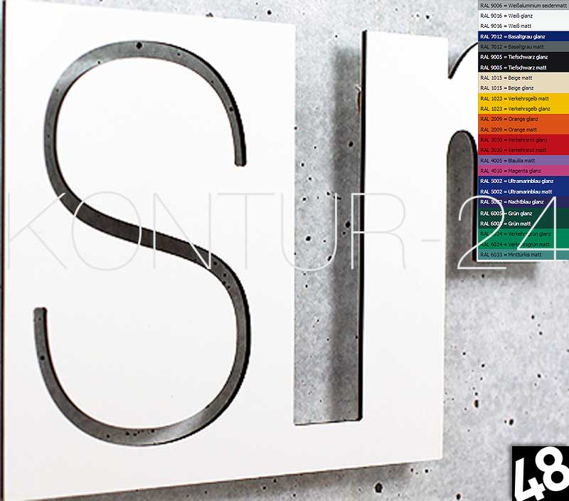 3D DIBOND-Buchstaben Alu-Verbund 3mm farbig