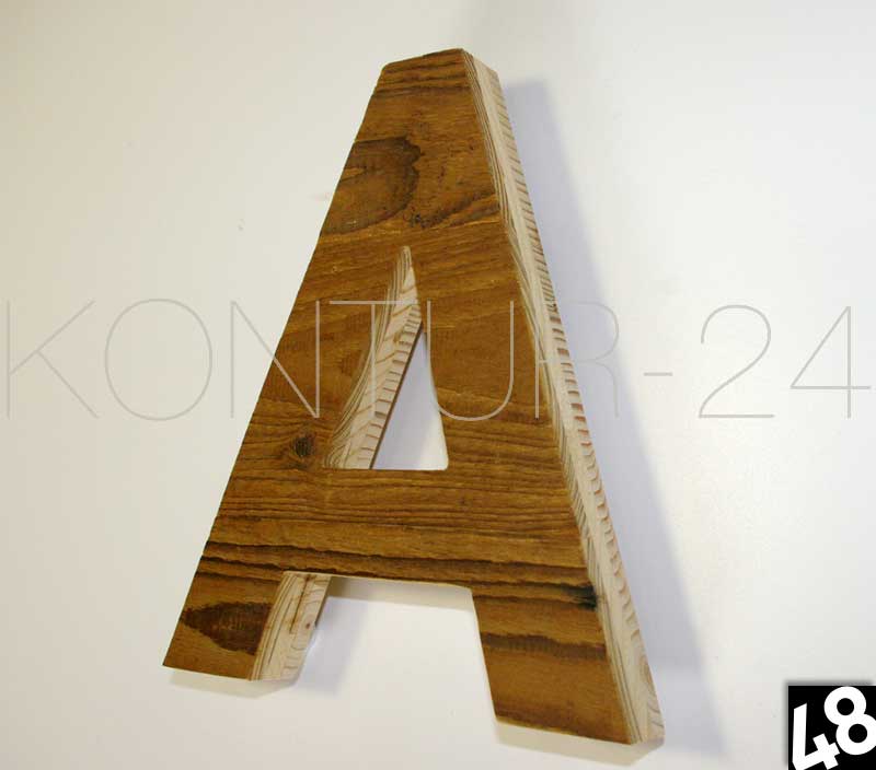 3D Holzbuchstaben Altholz sonnig 3-Schicht 22mm - Bild 1