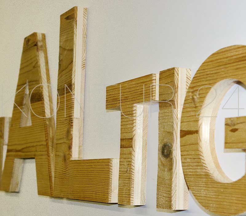 3D Holzbuchstaben Altholz sonnig 3-Schicht 22mm / gefräst - Bild 8