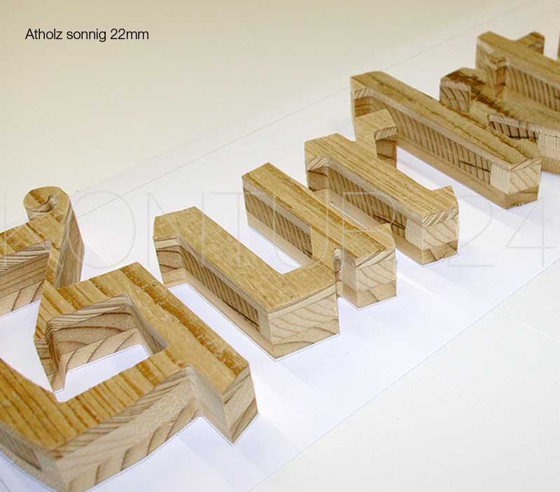 3D Holzbuchstaben Altholz sonnig 3-Schicht 22mm / gefräst - Bild 9