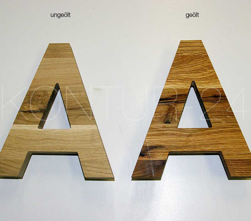 3D Holzbuchstaben Wildeiche 1-Schicht 19mm / gefräst - Bild 5
