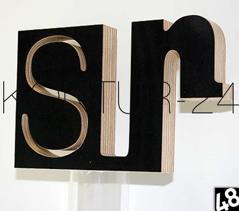 3D Holzbuchstaben Siebdruck-Multiplex 18mm / gefräst