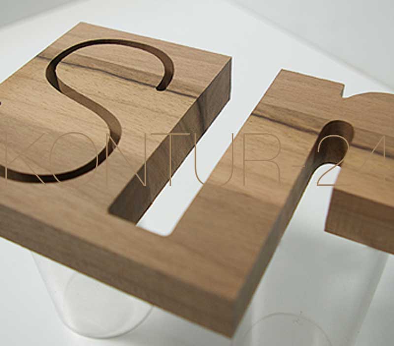 3D Holzbuchstaben Nußbaum 1-Schicht 19mm - Bild 3