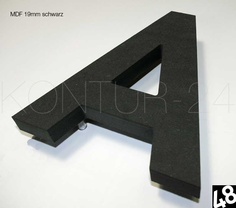 3D Holzbuchstaben MDF schwarz / gefräst - Bild 1