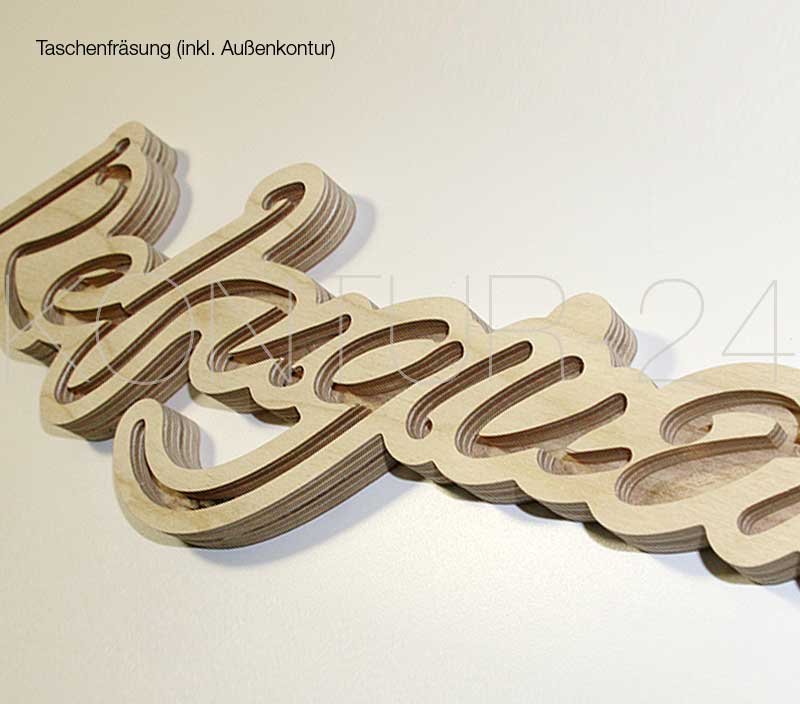 3D Holzbuchstaben Birke-Multiplex 18mm / gefräst - Bild 2