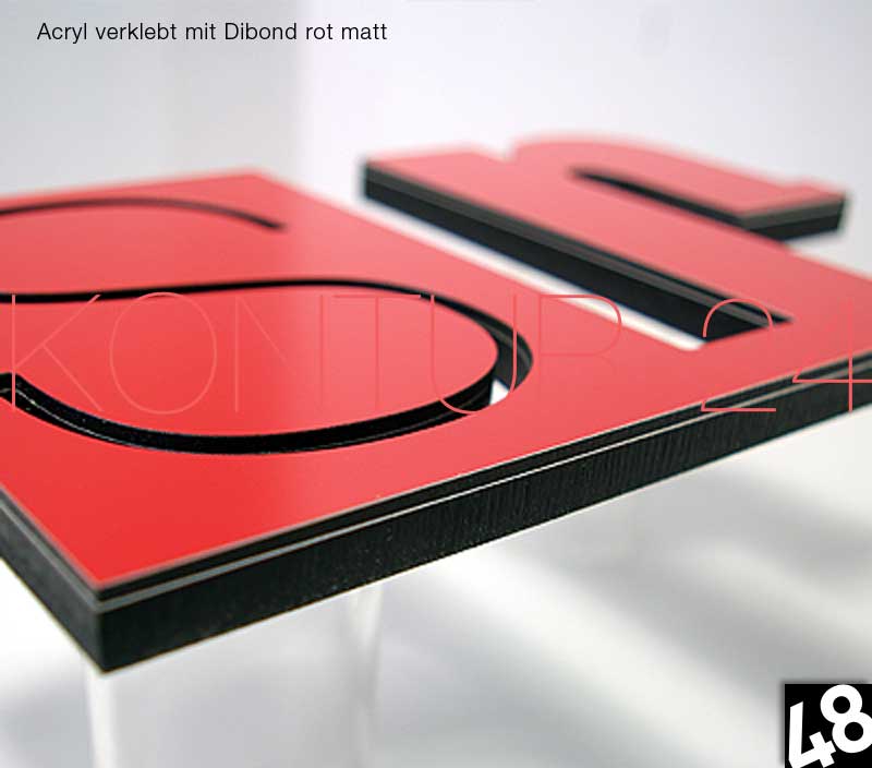 3D Buchstaben Alu-Verbund 3mm & Acryl 8mm schwarz