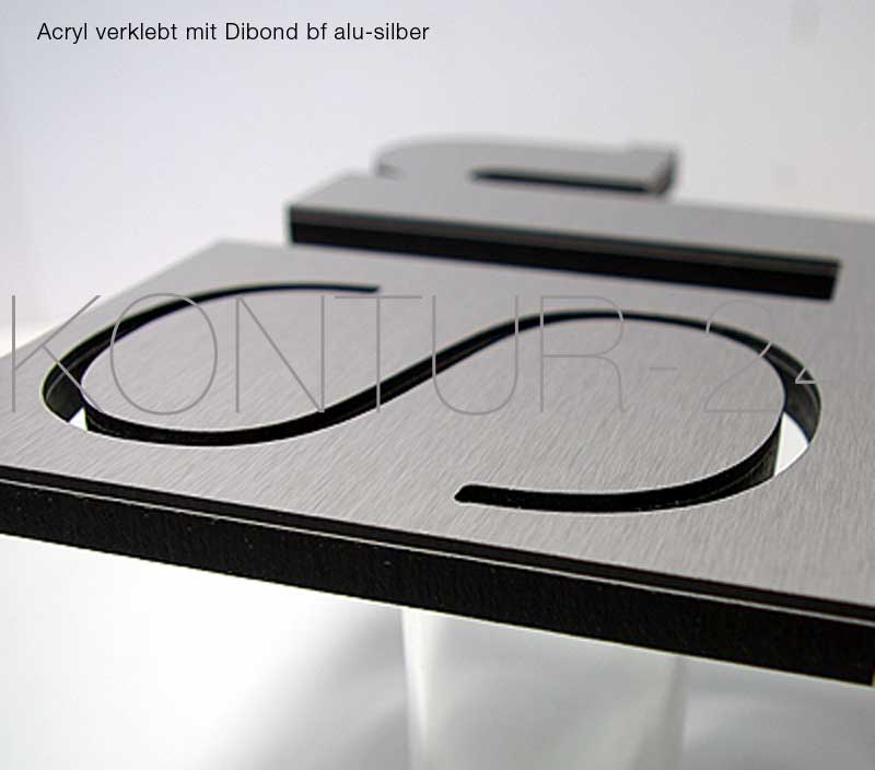 3D Buchstaben Alu-Verbund 3mm & Acryl 8mm schwarz - Bild 3