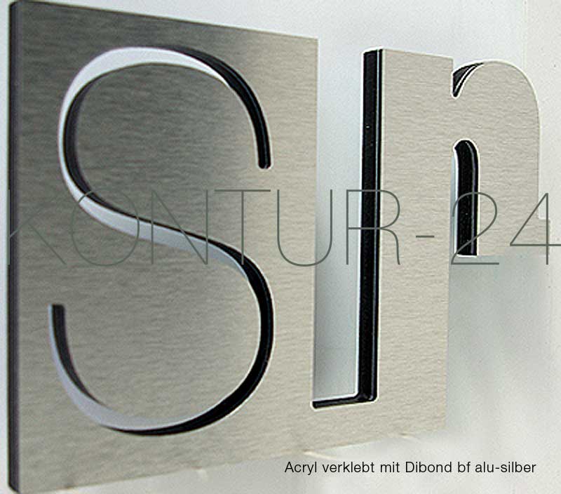 3D Buchstaben Alu-Verbund 3mm & Acryl 8mm schwarz - Bild 4