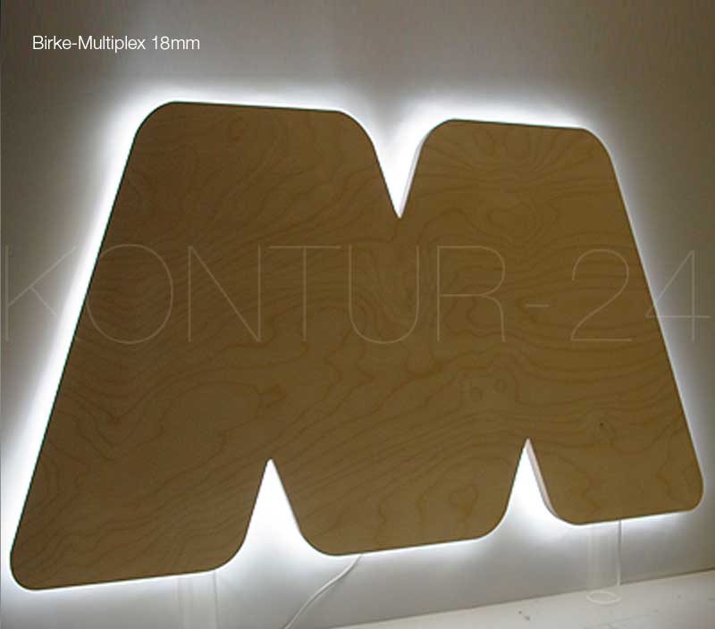 Leuchtbuchstaben Holz Birke-Multiplex / LED-Rückleuchter - Bild 5
