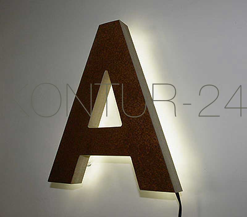 Leuchtbuchstaben Holz MDF-Verbund 20mm / LED-Rückleuchter - Bild 3