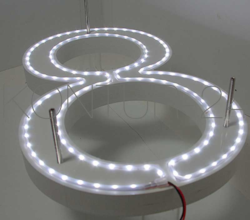Leuchtbuchstaben PVC Kömacel 30mm weiß / LED-Rückleuchter - Bild 2