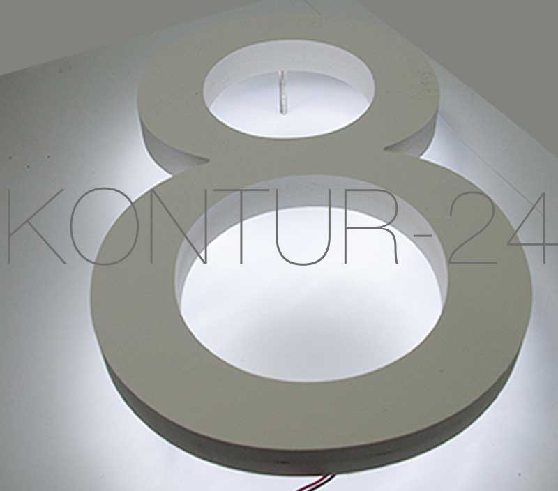 Leuchtbuchstaben PVC Kömacel 30mm weiß / LED-Rückleuchter - Bild 3