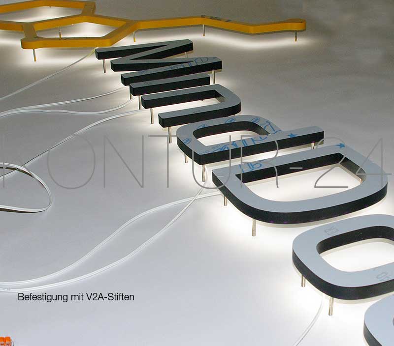 Leuchtbuchstaben Acryl 16mm durchgefärbt / LED-Rückleuchter - Bild 5