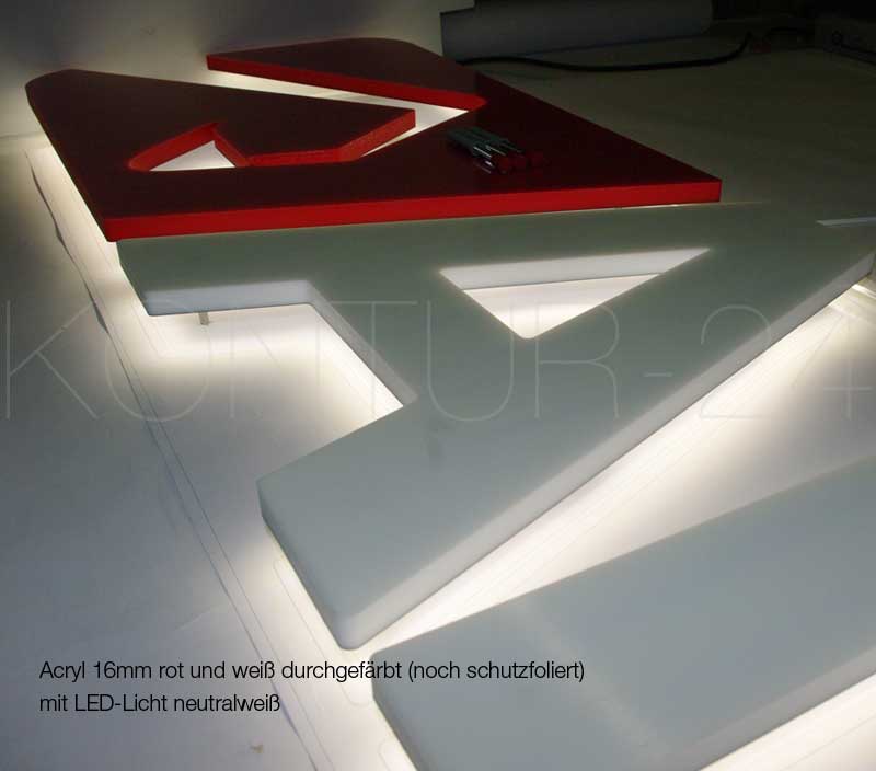 Leuchtbuchstaben Acryl 16mm durchgefärbt / LED-Rückleuchter - Bild 8