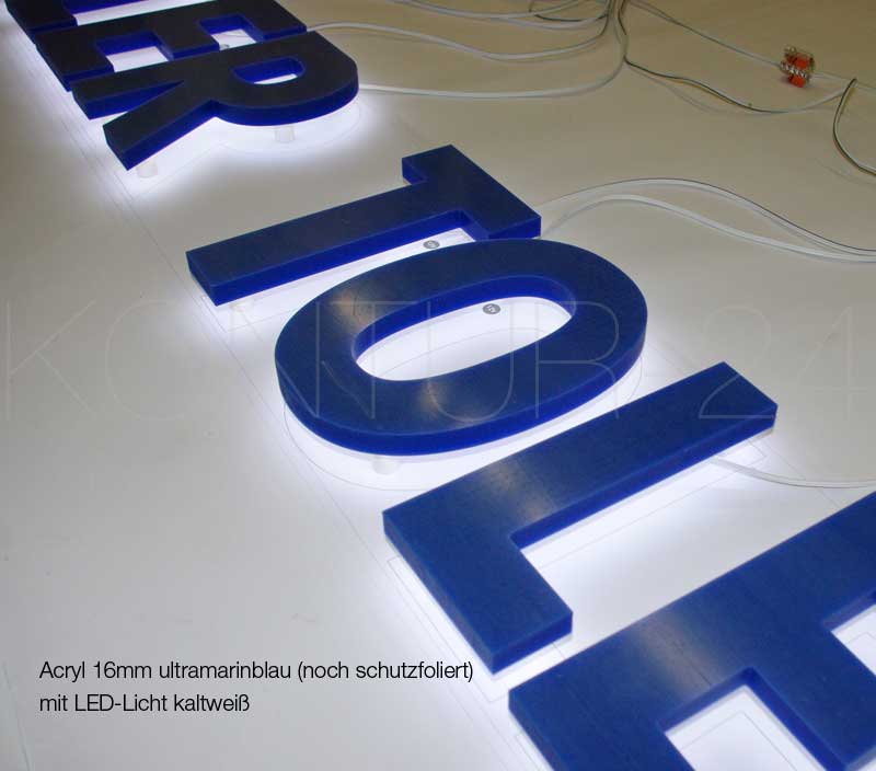 Leuchtbuchstaben Acryl 16mm durchgefärbt / LED-Rückleuchter - Bild 9