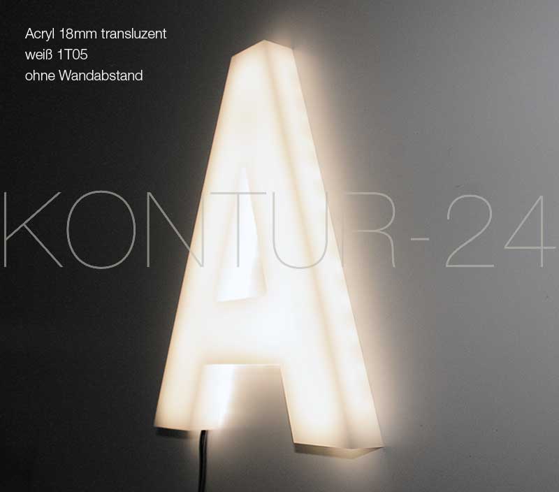 Leuchtbuchstaben Acryl 18mm transluzent / LED-Vollleuchter - Bild 3