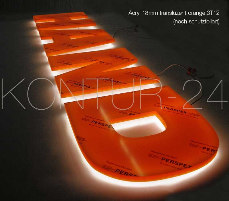 Leuchtbuchstaben Acryl 18mm transluzent / LED-Vollleuchter - Bild 7