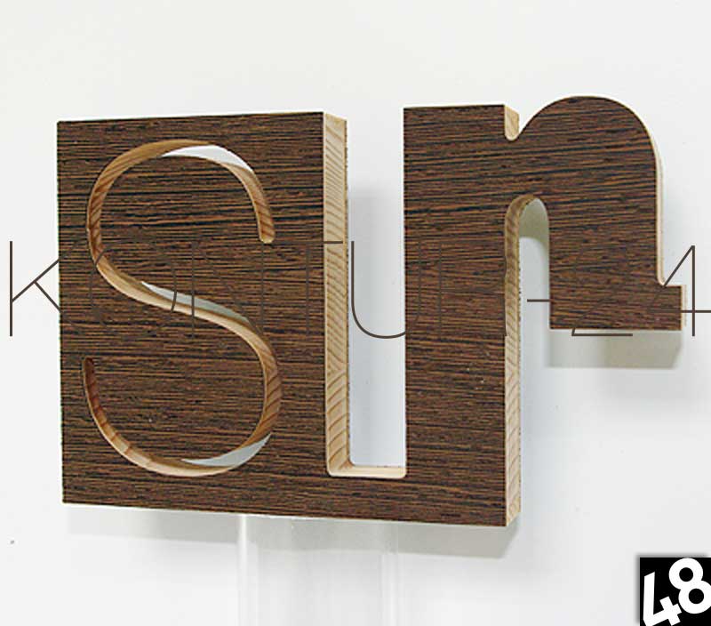 3D Holzbuchstaben Wengefurnier & Tischlerplatte 19mm