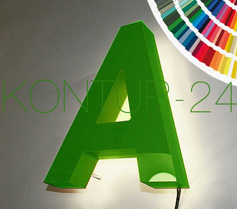 Leuchtbuchstaben Acryl 30mm lackiert / LED-Rückleuchter