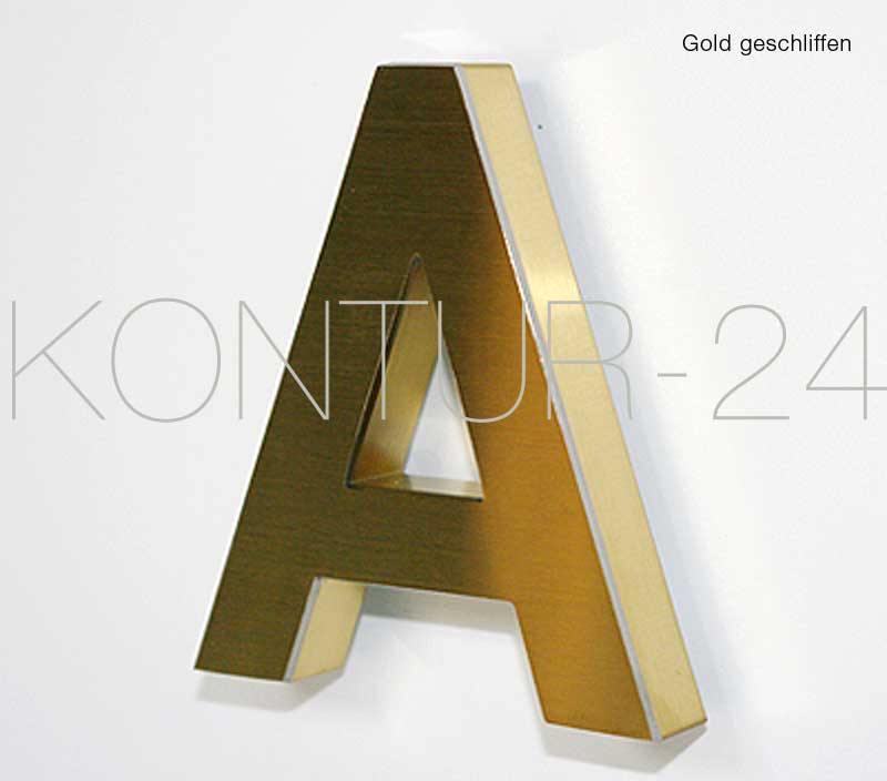 Musterbuchstabe:A / Profil 1 V2A gold geschliffen / 80mm