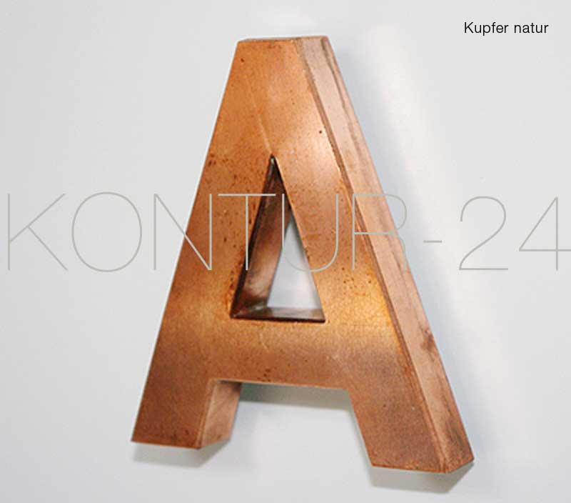 3D Metallbuchstaben Profil 1 Kupfer natur - Bild 3