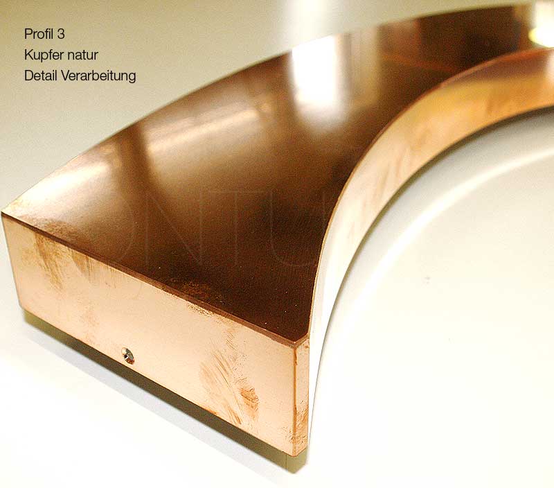 Leuchtbuchstaben Metall Profil 3 Kupfer natur / LED-Rückleuchter - Bild 3