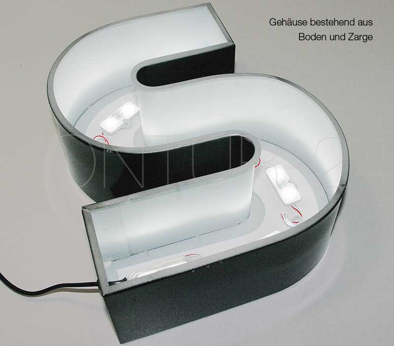Leuchtbuchstaben Metall Profil 4.1 Alu lackiert / LED-Frontleuchter - Bild 4
