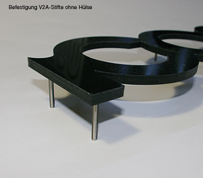 Buchstaben-Befestigung Wandabstand Distanzhülsen Kunststoff weiß transluzent / 10x30mm / VE = 10 St. - Bild 2