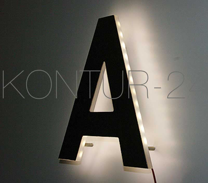Leuchtbuchstaben Kombination Metall & Acryl 8mm / LED-Rückleuchter - Bild 3