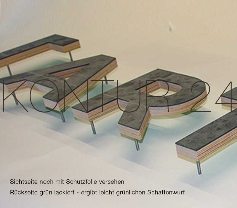 3D Buchstaben Linoleum 2mm & Holz - Bild 4
