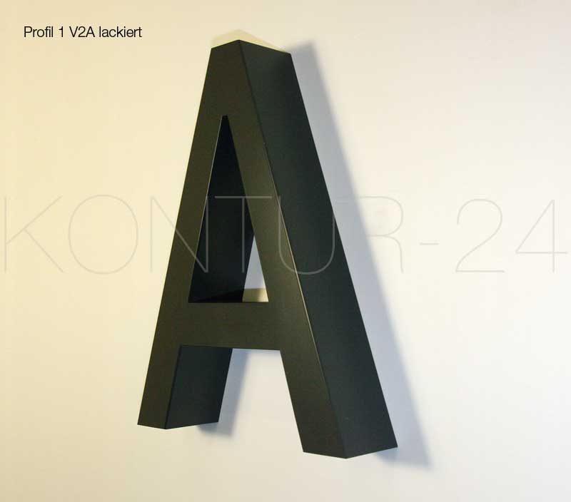 Musterbuchstabe:A / Profil 1 V2A lackiert umbragrau matt / 270-50