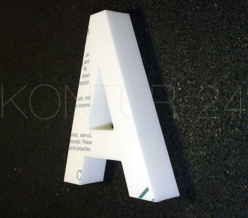 Musterbuchstabe Acryl Musterbuchstabe:A / Acryl 30mm weiß glanz / gelasert