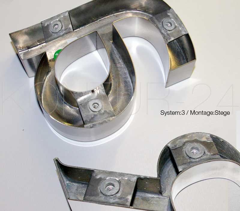 3D Metallbuchstaben Profil 1 Edelstahl V2A lackiert - Bild 8