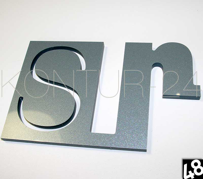 3D Acrylbuchstaben Acryl 6mm metallic / gefräst - Bild 1