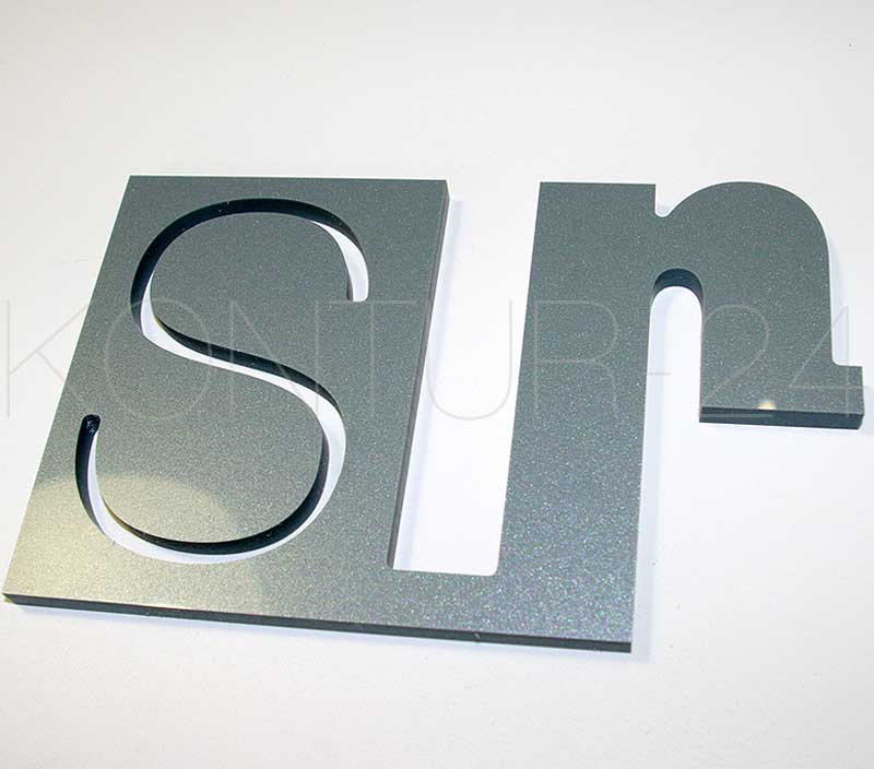 Musterbuchstabe:Sr / Acryl 6mm metallic / 150x90mm
