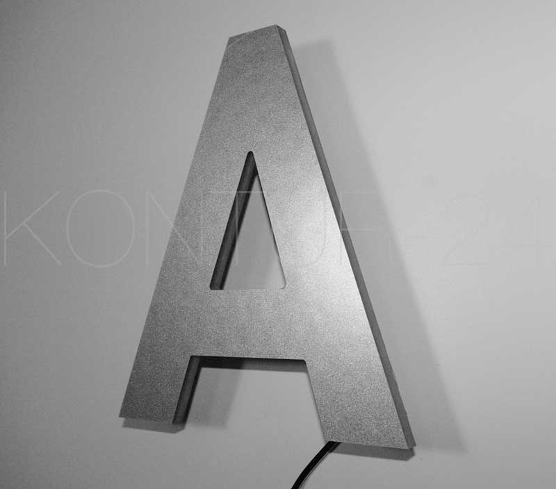 Leuchtbuchstaben Acryl 8mm silber metallic / LED-Rückleuchter - Bild 2