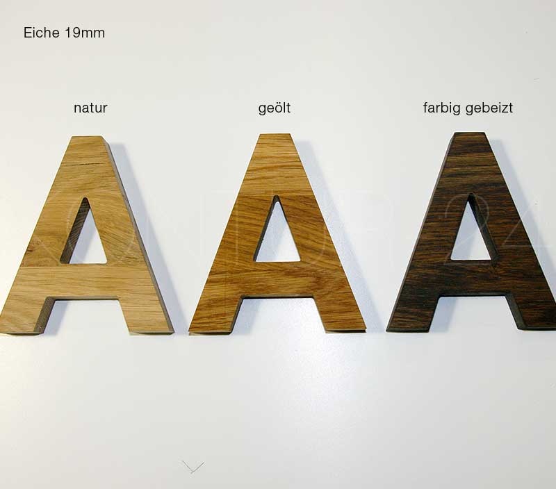 Leuchtbuchstaben Holz Eiche 1-Schicht 19mm / LED-Rückleuchter - Bild 6