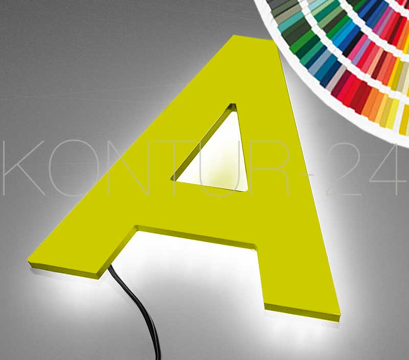 Leuchtbuchstaben Acryl 8mm lackiert / LED-Rückleuchter