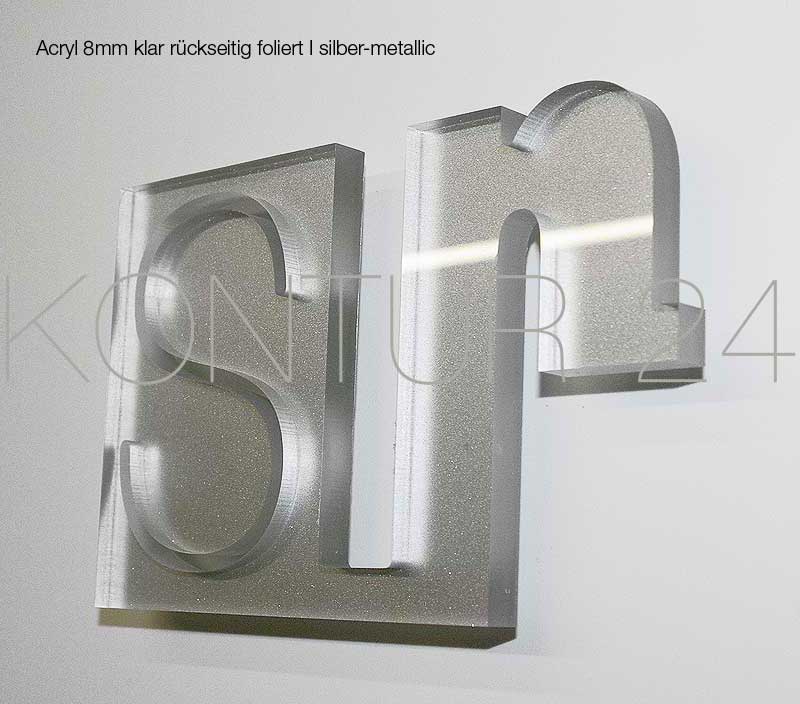 3D Acrylbuchstaben Acryl 8mm klar foliert / gefräst - Bild 2